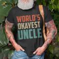 Worlds Okayest Uncle - Funny Uncle Unisex T-Shirt Gifts for Old Men