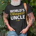 Worlds Okayest Uncle Gift Unisex T-Shirt Gifts for Old Men