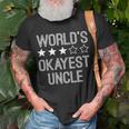 Worlds Okayest Uncle | Funny Uncle Unisex T-Shirt Gifts for Old Men