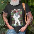 Yeti To The Party Ugly Christmas Sweater Graphic T-Shirt Gifts for Old Men