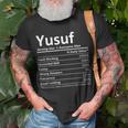 Yusuf Nutrition Funny Birthday Personalized Name Gift Idea Unisex T-Shirt Gifts for Old Men