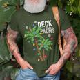 Deck The Palms Tropical Hawaii Christmas Palm Tree Lights T-Shirt Gifts for Old Men