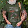 Fixed The Newel Post Chainsaw Christmas Season Holidays Ugly T-Shirt Gifts for Old Men