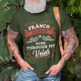 Franco Blood Runs Through My Veins Family Christmas T-Shirt Gifts for Old Men