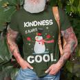 Kindness Is Always Cool Snowman Snowman Christmas T-Shirt Gifts for Old Men