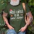 Most Likely To Be Santa's Favorite Christmas Believe Santa T-Shirt Gifts for Old Men