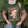 Merry Christmas Joe Biden Happy 4Th Of July Ugly Xmas T-Shirt Gifts for Old Men