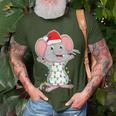 Mouse Wearing Santa Hat Xmas Rats Mouse Lover Christmas T-Shirt Gifts for Old Men