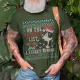 On The Naughty List And I Regret Nothing Cat Christmas T-Shirt Gifts for Old Men
