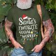 Santa's Favorite Social Worker Christmas School Social Work T-Shirt Gifts for Old Men