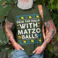 Ugly Hanukkah Deck Hall With Matzo Ball Chanukah Jewish T-Shirt Gifts for Old Men