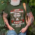 Never Underestimate An Old Us Veteran Born In July Xmas T-Shirt Gifts for Old Men