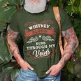 Whitney Blood Runs Through My Veins Family Christmas T-Shirt Gifts for Old Men