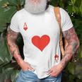 Ace Of Hearts Costume Deck Of Cards Playing Card Halloween T-Shirt Gifts for Old Men