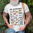 Alphabet Construction Vehicles Abc Learning Teaching Unisex T-Shirt Gifts for Old Men