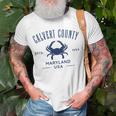 Calvert County Maryland Usa Crab T-Shirt Gifts for Old Men