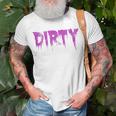 Dirty Words Horror Movie Themed Purple Distressed Dirty T-Shirt Gifts for Old Men