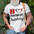 Double Bass Clef Heart I Love Playing My Autoharp Musician T-Shirt Gifts for Old Men