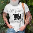 Easily Distracted By Cats And Books Cat & Book Lover T-Shirt Gifts for Old Men