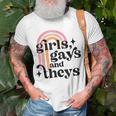 Girls Gays And Theys - Lesbian Pride - Lgbtq Pride Unisex T-Shirt Gifts for Old Men