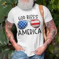 God Bless America Sunglasses Usa Flag Patriotic 4Th Of July Unisex T-Shirt Gifts for Old Men
