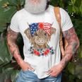 Highland Cow Heifer Bandana American Flag 4Th Of July Unisex T-Shirt Gifts for Old Men
