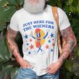 Hot Dog Im Just Here For The Wieners 4Th Of July Funny Unisex T-Shirt Gifts for Old Men