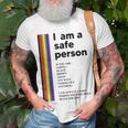I Am A Safe Person Ally Lgbt Proud Gay Lesbian Lgbt Month Unisex T-Shirt Gifts for Old Men