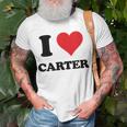 I Heart Carter First Name I Love Personalized Stuff Unisex T-Shirt Gifts for Old Men