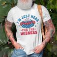Im Just Here For The Wieners Hot Dog Funny Fourth Of July Unisex T-Shirt Gifts for Old Men