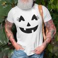 Jack O Lantern Face Pumpkin Eyelashes Hallowen Costume T-Shirt Gifts for Old Men