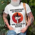 Karate Never Underestimate An Old Man Who Believes In Jesus T-Shirt Gifts for Old Men