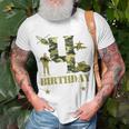 Kids 4Th Birthday Military Themed Camo Boys 4 Yrs Old Soldier Unisex T-Shirt Gifts for Old Men