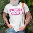 I Love Hot Dads Heart Bimbo Aesthetic Y2k Pink T-Shirt Gifts for Old Men