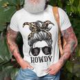 Messy Bun Hat Howdy Rodeo Western Country Southern Cowgirl Unisex T-Shirt Gifts for Old Men