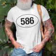 Michigan Area Code 586 Oval State Pride T-Shirt Gifts for Old Men