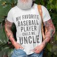My Favorite Baseball Player Calls Me Uncle Vintage Design Unisex T-Shirt Gifts for Old Men