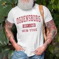 Ogdensburg New York Ny Vintage Sports Red T-Shirt Gifts for Old Men
