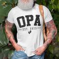 Opa Est 2023 Opa To Be Gifts New Opa Fathers Day Unisex T-Shirt Gifts for Old Men