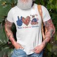 Peace Love Schnauzer Dog Patriotic America Flag 4Th July Unisex T-Shirt Gifts for Old Men