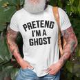 Pretend I'm A Ghost Lazy Easy Diy Halloween Costume T-Shirt Gifts for Old Men