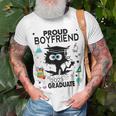 Proud Boyfriend Of A Class Of 2023 Graduate Funny Black Cat Unisex T-Shirt Gifts for Old Men