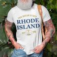 Rhode Island Pride State Flag Native Ocean State Unisex T-Shirt Gifts for Old Men