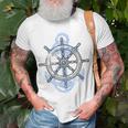 Rudder Anchor Sring Wheel Sailing Boat North Maritime Unisex T-Shirt Gifts for Old Men