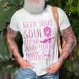 Soul Clean Boots Dirty Cute Pink Cowgirl Boots Rancher Unisex T-Shirt Gifts for Old Men