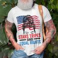 Stars Stripes And Equal Rights Messy Bun Equal Rights Funny Gifts Unisex T-Shirt Gifts for Old Men