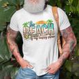 The Beach Is My Happy Place Vacation Summer Vacation Funny Gifts Unisex T-Shirt Gifts for Old Men