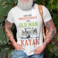 Never Underestimate An Old Man With A Kayak Father's Day T-Shirt Gifts for Old Men