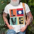 Vintage Retro I Love Laos Flag For Laotian Pride T-Shirt Gifts for Old Men