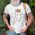 Vizsla Dog Wearing Crown T-Shirt Gifts for Old Men
